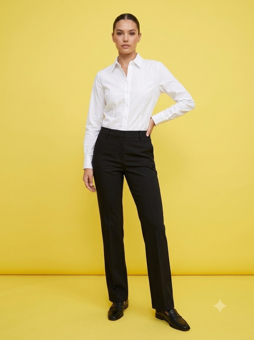 Chico's Black Straight-Leg Trousers R4 medium